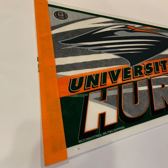 Vintage Tag Express University of Miami Hurricanes Logo 30" Pennant Flag - Picture 4 of 10